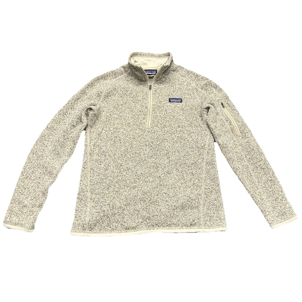 Patagonia‎ Better Sweater 1/4 Zip Fleece Pullover Oatmeal Heather Tan Womens M